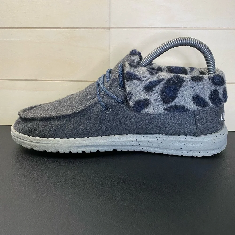 Hey Dude Britt Grey Cheetah Women's Size 7 Shoes Fabric Bootie - Picture 2 of 11